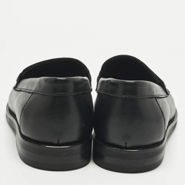 مملوكة مسبقًا حذاء لوفر جلد أسود ديور سليب أون مقاس 27