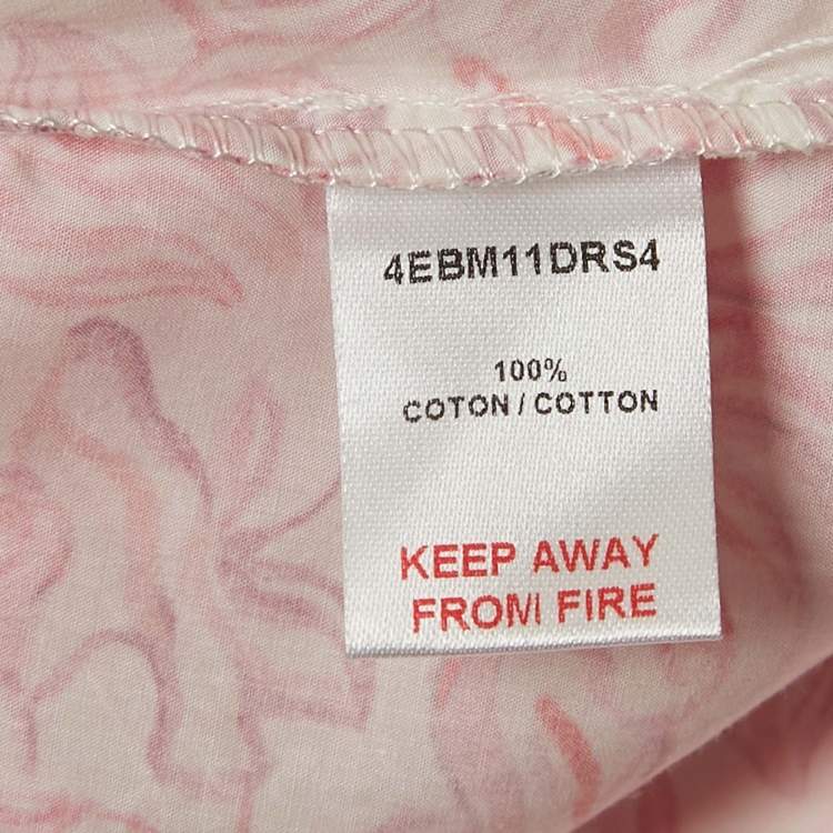 Pre Owned Dior Kids Pink Printed Cotton Ruffled Sleeveless Dress 8 Yrs