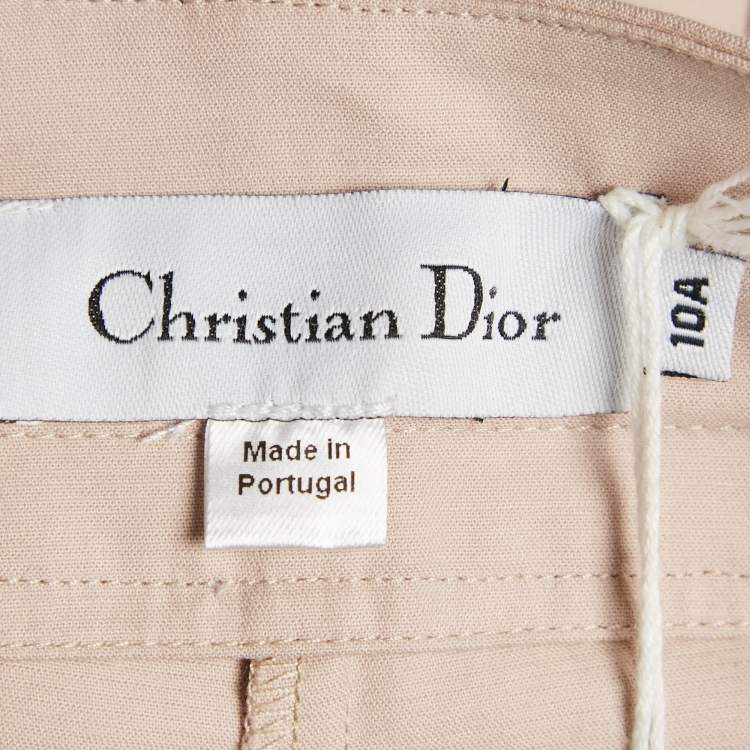 Pre Owned Christian Dior Kids Beige Cotton Pants 10 Yrs 