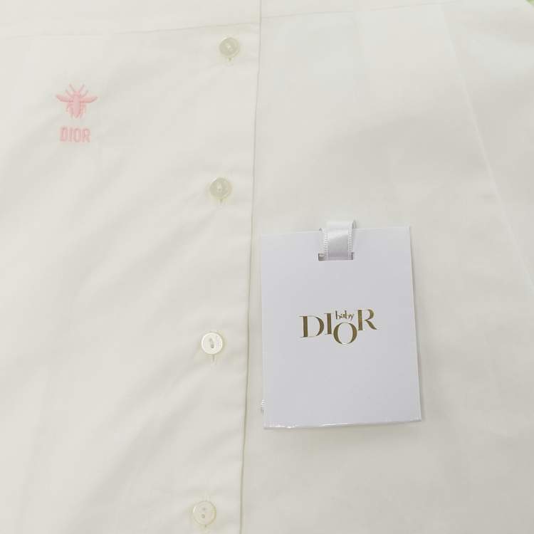 Pre Owned Baby Dior White Cotton Dress and Culotte Set 6 M