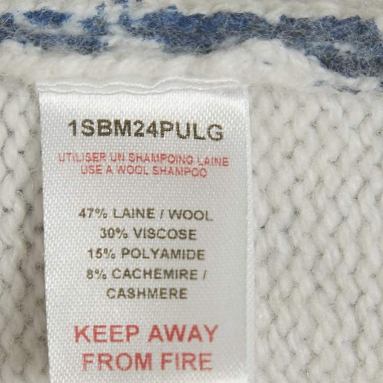 Pre Owned Dior Kids White Oblique Print Wool Blend Sweater 12 Yrs