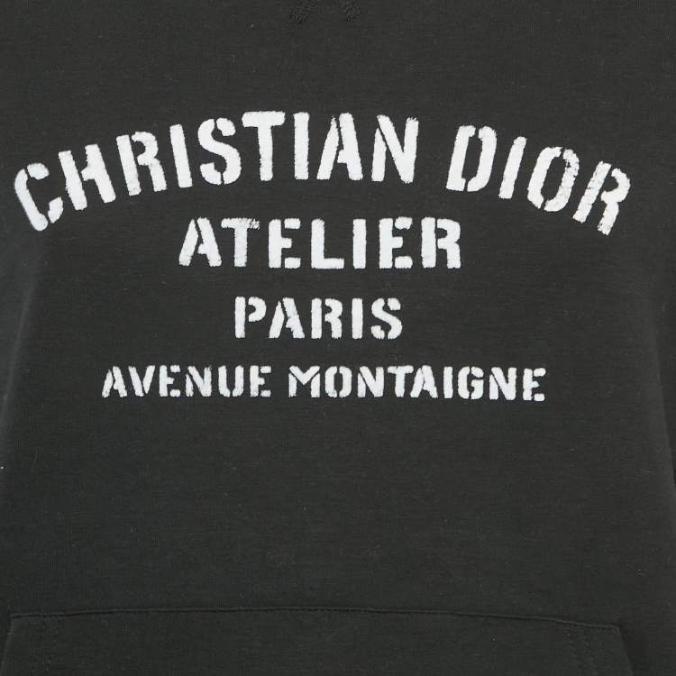 Pre Owned Dior Kids Black Printed Cotton Hoodie 13 Yrs 