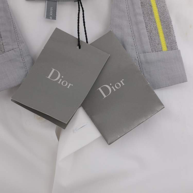 Pre Owned Dior White/Grey Cotton Bee Embroidered Long Sleeve Shirt 6 Yrs