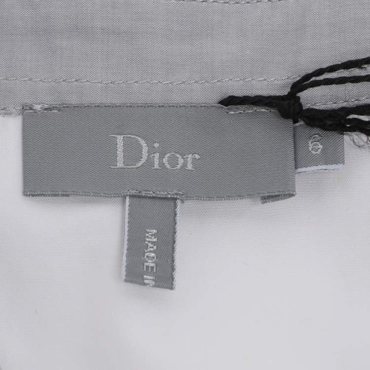 Pre Owned Dior White/Grey Cotton Bee Embroidered Long Sleeve Shirt 6 Yrs