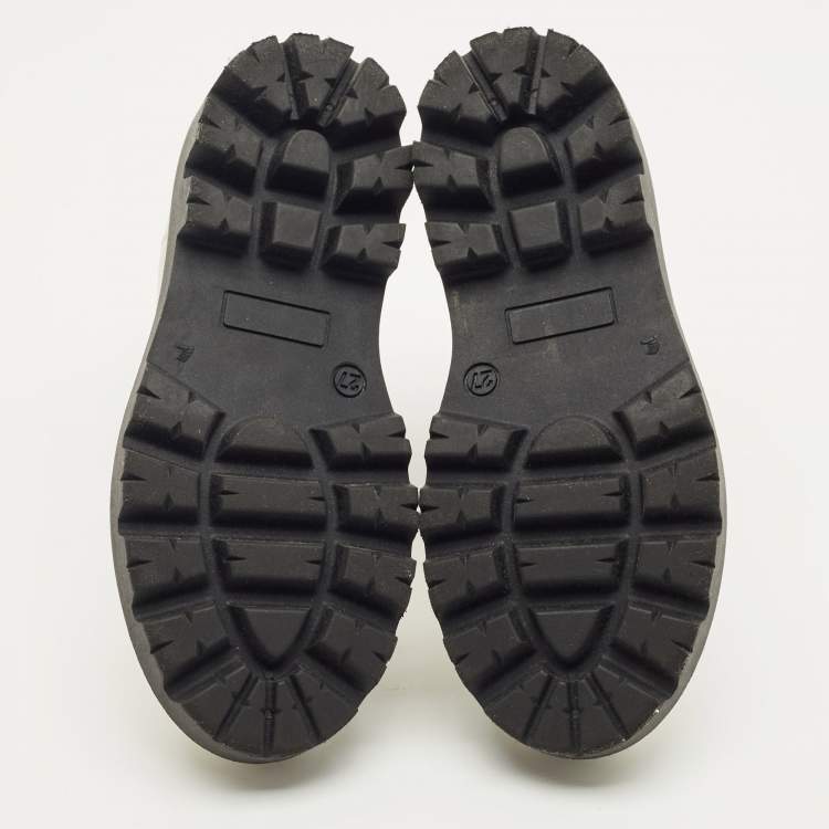 Pre Owned Dior White Leather Ankle Boots Size 27