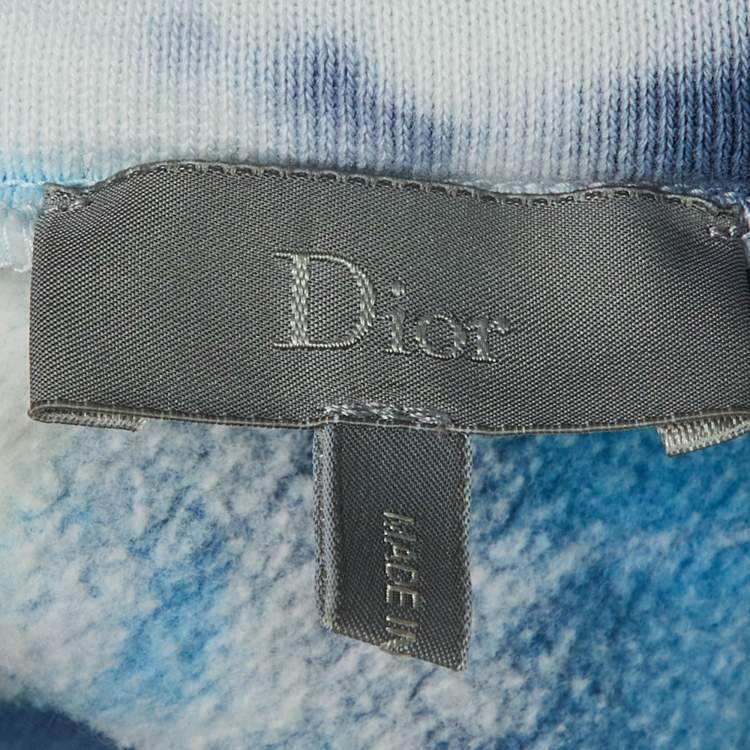 Pre Owned Dior Kids Blue Tie-Dye Cotton Hooded Sweatshirt Size 12 Yrs
