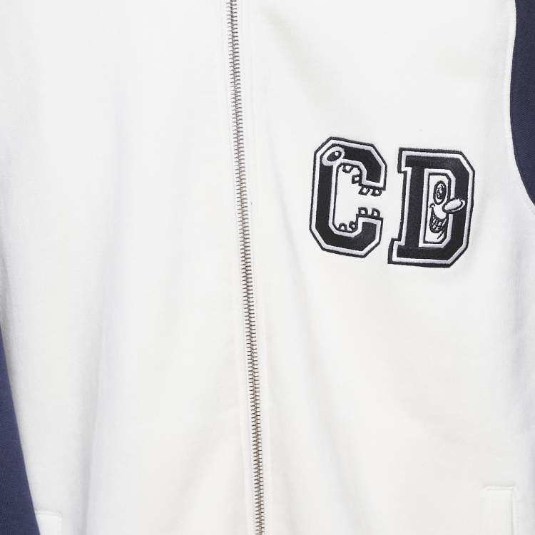 Pre Owned Dior Kids Blue/White Cotton Varsity Jacket 12Yrs