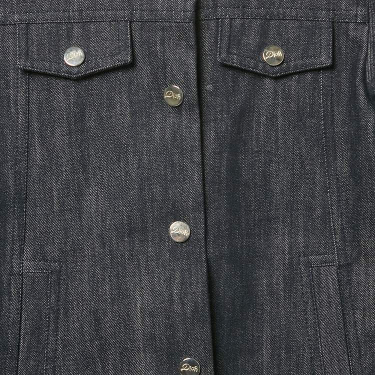 Pre Owned Christian Dior Kids Blue Faux Shearling and Denim Jacket 6Yrs