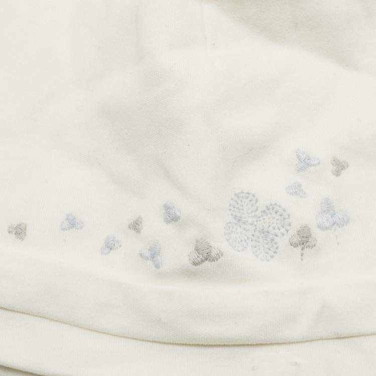 Pre Owned Dior Baby Ivory Embroidered Cotton Hat Size T1