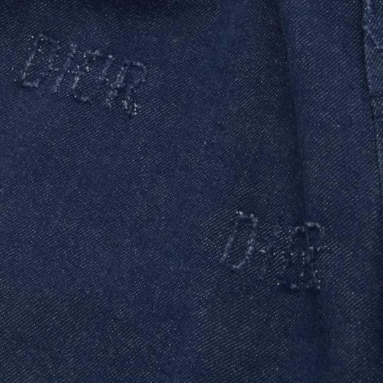 Pre Owned Baby Dior White/Blue Dior Oblique Pattern Sweater and Pants Set 24M