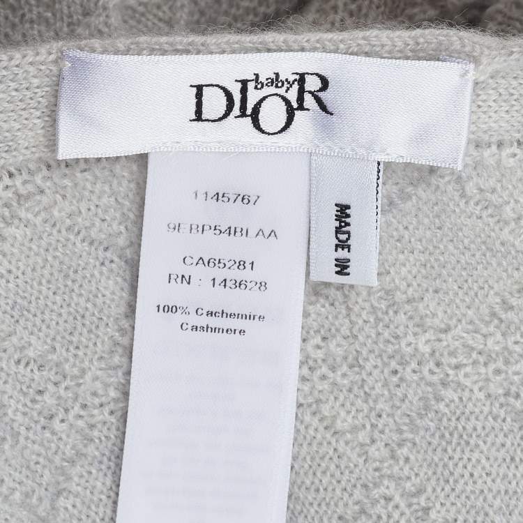 Pre Owned Dior Baby Grey Cashmere Knit Blanket