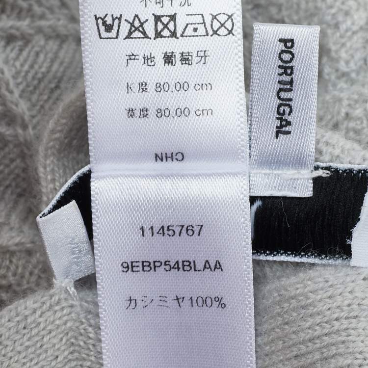 Pre Owned Dior Baby Grey Cashmere Knit Blanket