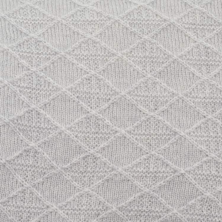 Pre Owned Dior Baby Grey Cashmere Knit Blanket