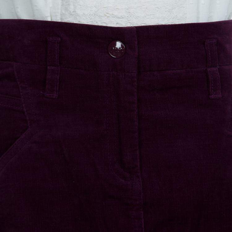 Pre Owned Dior Burgundy Corduroy Mini Skirt 8 Yrs