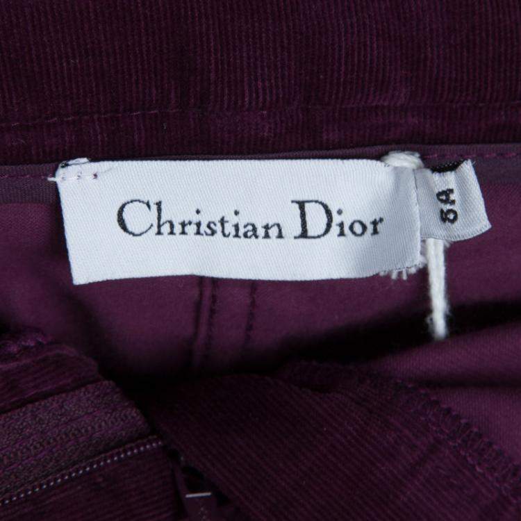 Pre Owned Dior Burgundy Corduroy Mini Skirt 8 Yrs