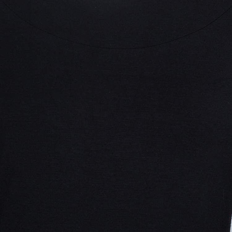 Pre Owned Dior Black Wool and Jersey Box Pleat Detail Long Sleeve Dress 10 Yrs