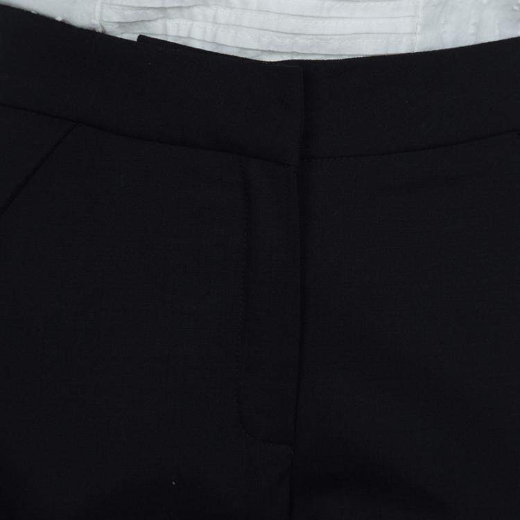 Pre Owned Dior Black Wool Tapered Trousers 10 Yrs
