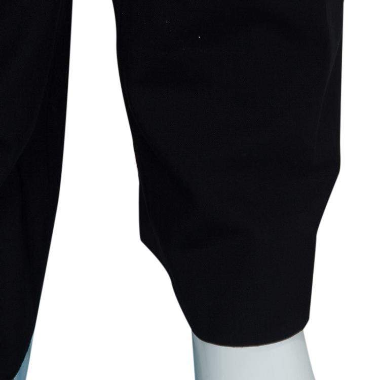 Pre Owned Dior Black Wool Tapered Trousers 10 Yrs