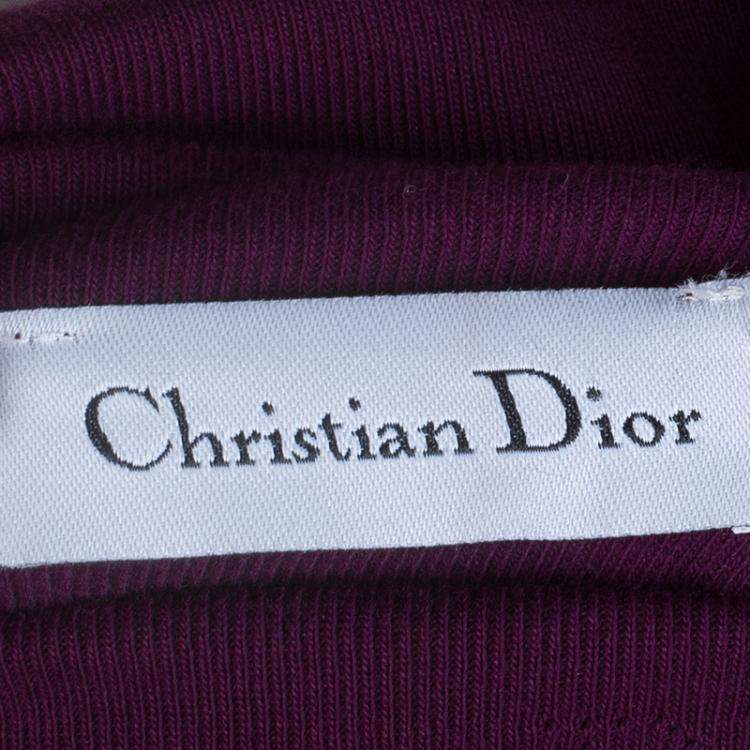 Pre Owned Dior Burgundy Knit Turtleneck Long Sleeve Top 8 Yrs