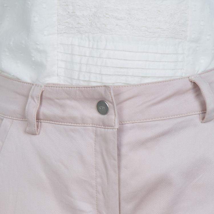 Pre Owned Dior Pink Side Stripe Detail Skinny Trousers 10 Yrs