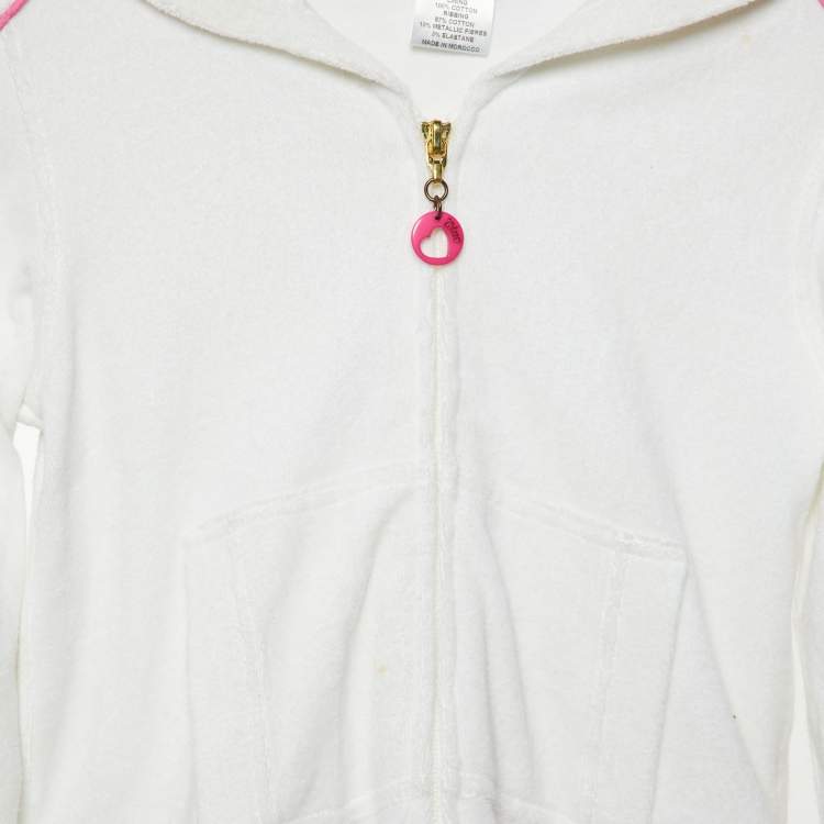 Pre Owned Christian Dior Kid Terry Cotton Zip-Up Hooded Track Jacket 12 Yrs
