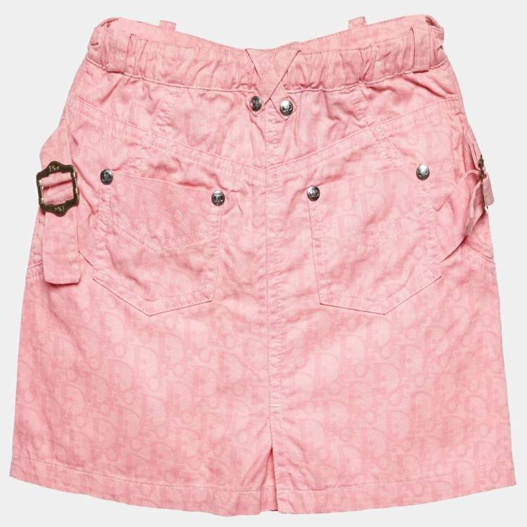 Pre Owned Dior Pink Oblique Print Cotton Skirt 5Yrs 