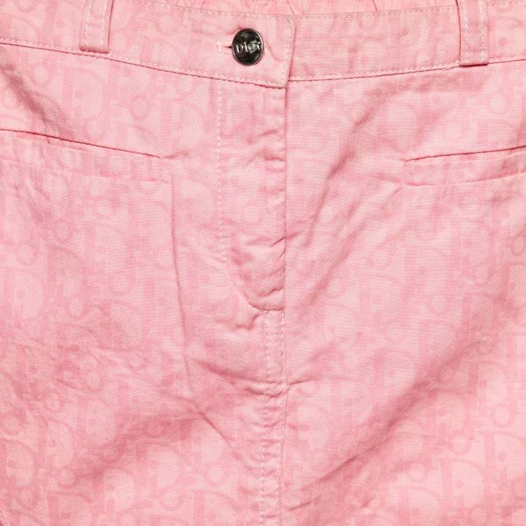 Pre Owned Dior Pink Oblique Print Cotton Skirt 5Yrs 