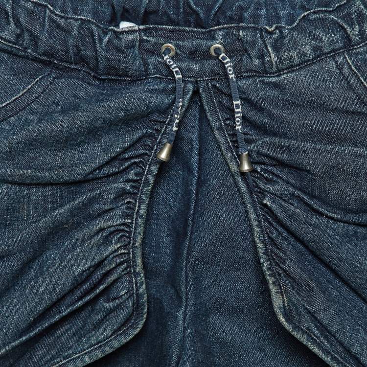 Pre Owned Dior Kids Navy Blue Denim Shorts 6 Yrs