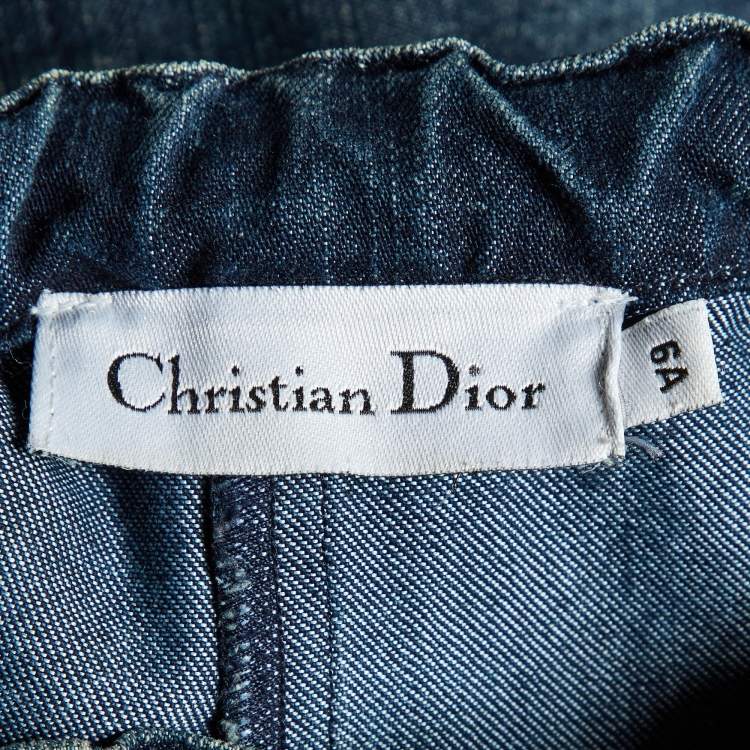 Pre Owned Dior Kids Navy Blue Denim Shorts 6 Yrs