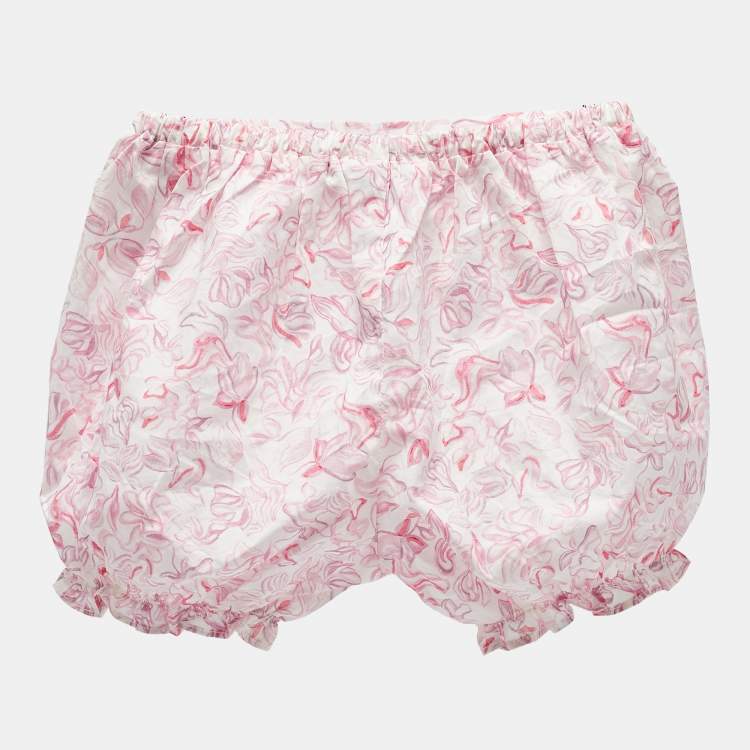 Pre Owned Baby Dior Pink Printed Cotton Dress and Shorts Set 36 M