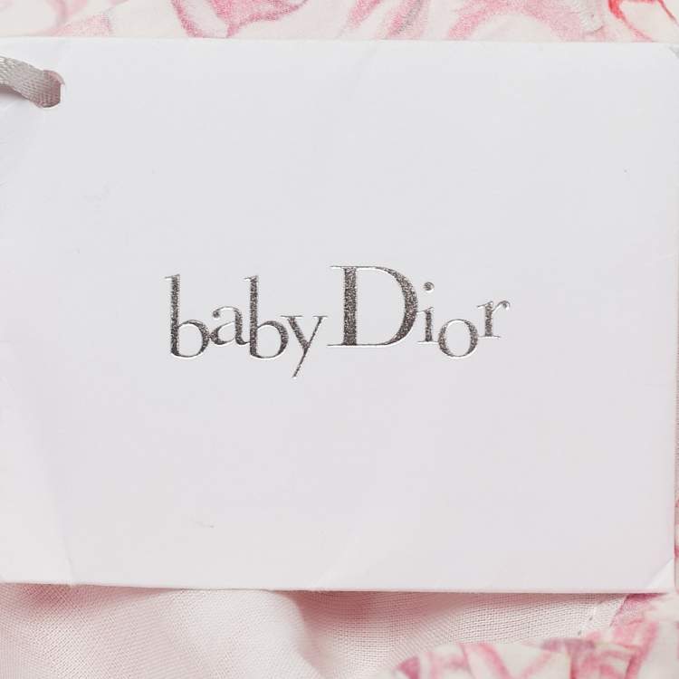 Pre Owned Baby Dior Pink Printed Cotton Dress and Shorts Set 36 M