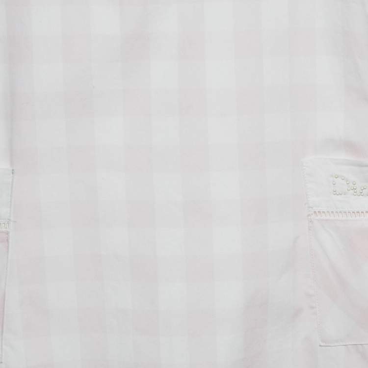 Pre Owned Christian Dior Kids Pink Checks Cotton A-Line Dress 6Yrs