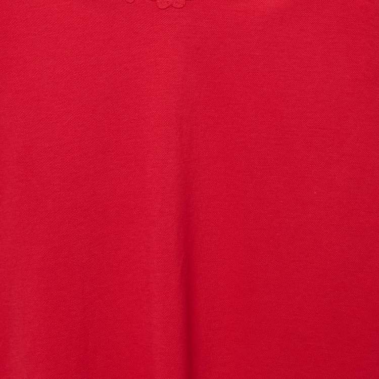 Pre Owned Dior Pink Cotton Pique Knit Emboss Detail Polo Dress 8 Yrs