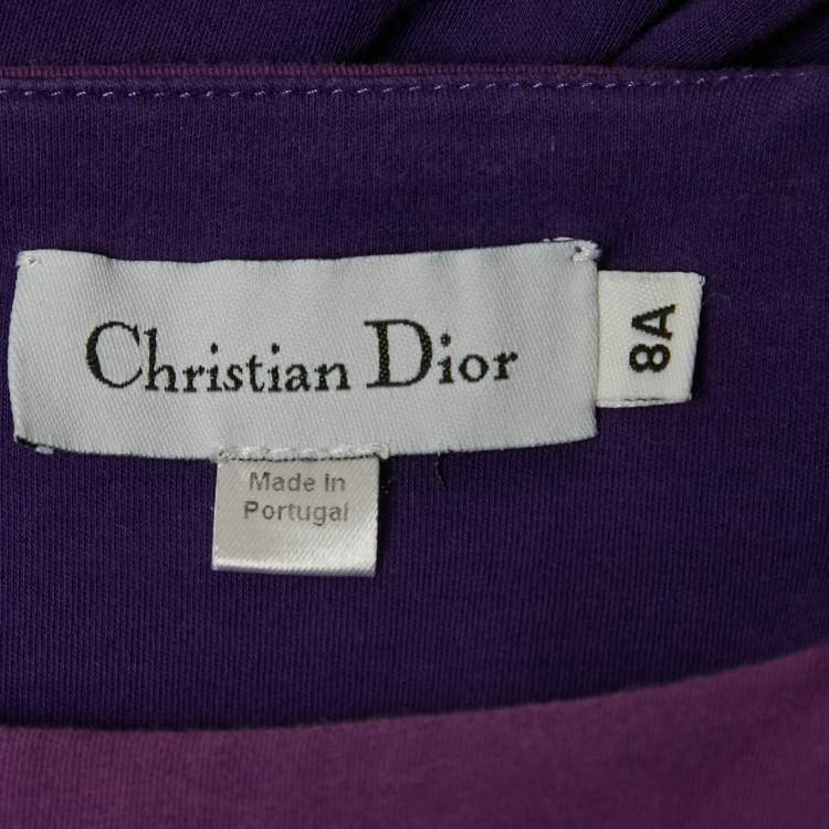 Pre Owned Christian Dior Kids Purple Jersey Tired Dress 8 Yrs 