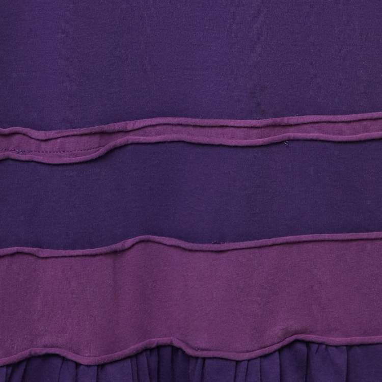 Pre Owned Christian Dior Kids Purple Jersey Tired Dress 8 Yrs 