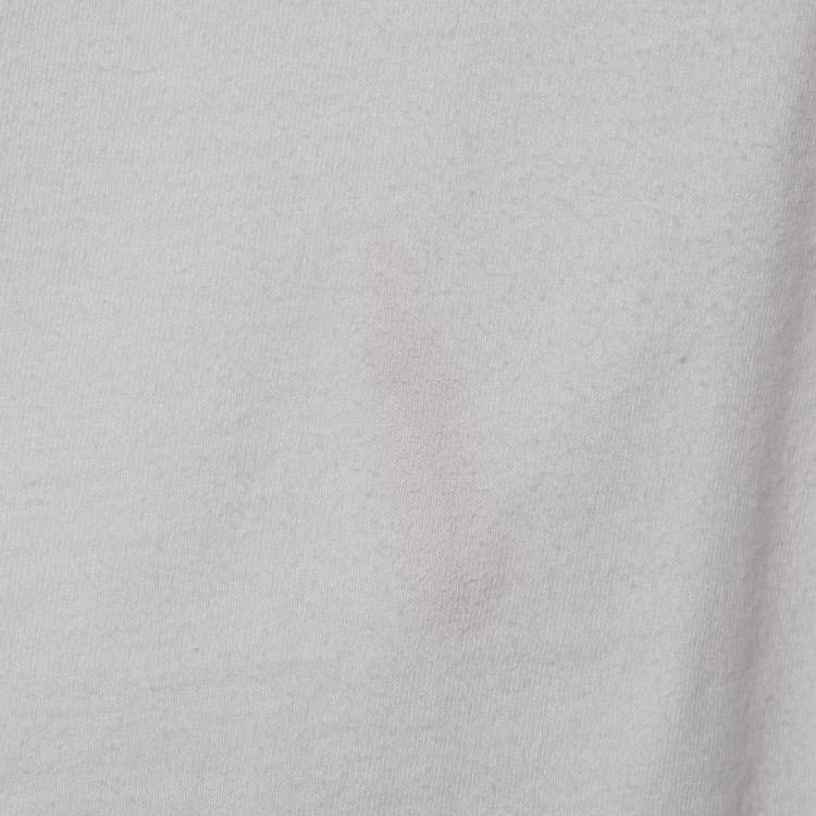 Pre Owned Dior Kids White Logo Embossed Cotton Crew Neck T-Shirt 4 Yrs