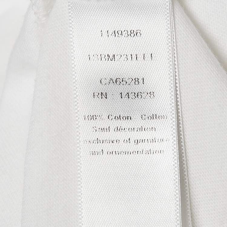 Pre Owned Dior Kids White Logo Embossed Cotton Crew Neck T-Shirt 4 Yrs