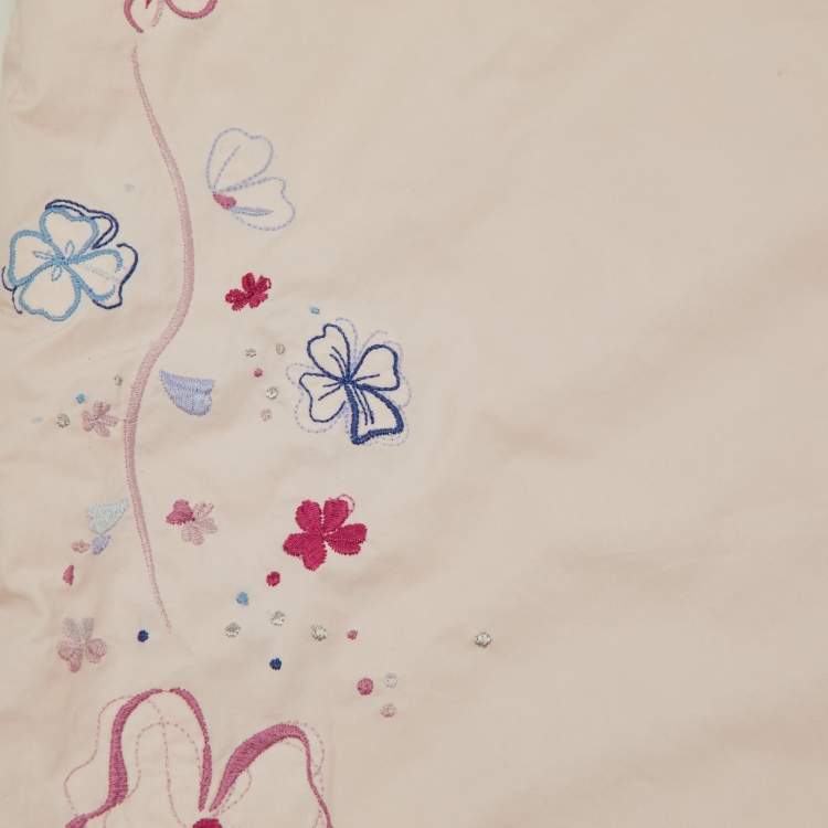 Pre Owned Baby Dior Light Pink Embroidered Cotton Sleeping Bag
