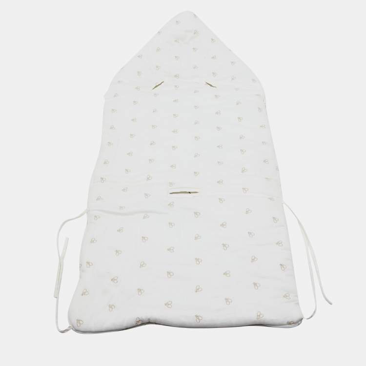 Pre Owned Baby Dior Off White Cotton Embroidered Sleeping Bag