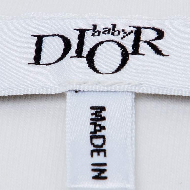 Pre Owned Baby Dior Off White Cotton Embroidered Sleeping Bag