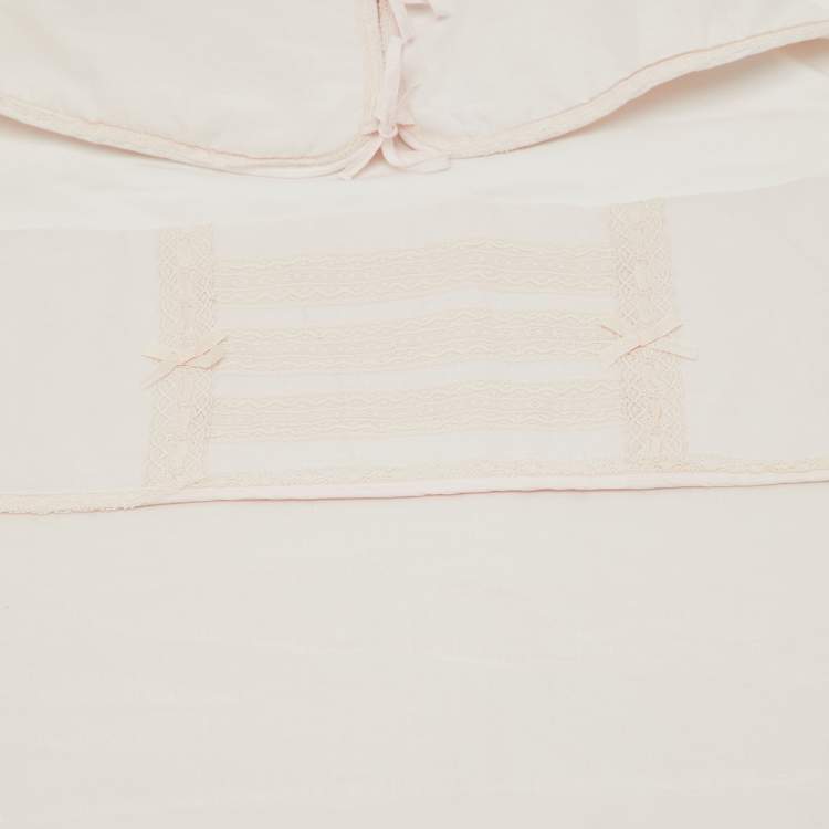 Pre Owned Baby Dior Pink Cotton & Lace Sleeping Bag 