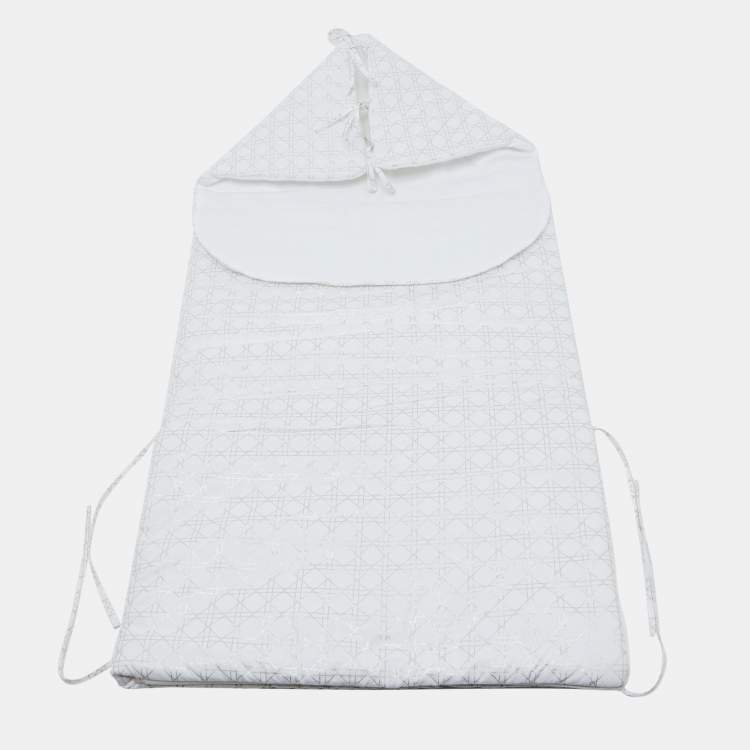 Pre Owned Baby Dior White Cannage Print Cotton Sleeping Bag