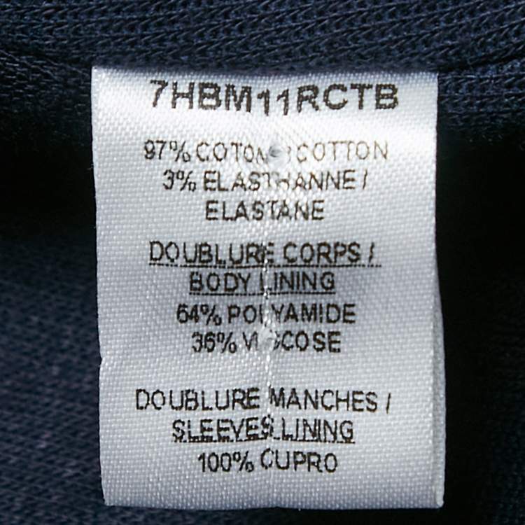 Pre Owned Christian Dior Kids Navy Blue Gabardine Double Breasted Coat 4Yrs