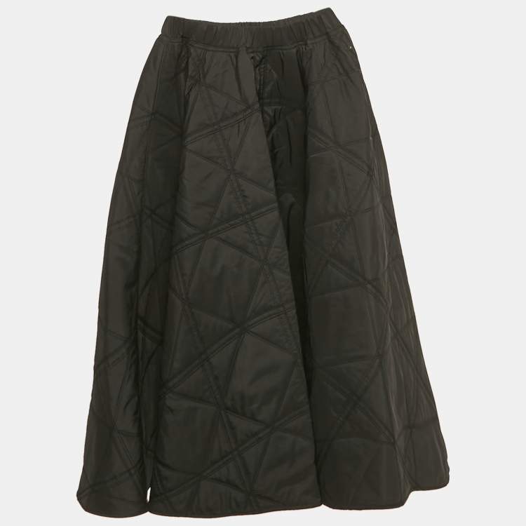 Pre Owned تنورة طويلة مبطنة نايلون أسود ديور 8 سنوات