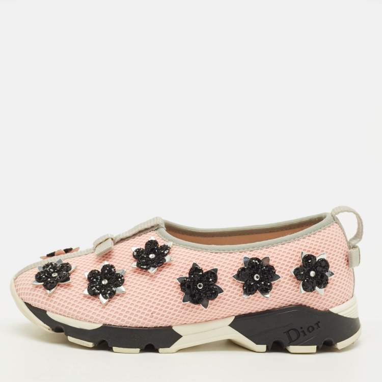 Pre Owned Dior Fusion Size 29  Pink Embellished Mesh Sneakers 