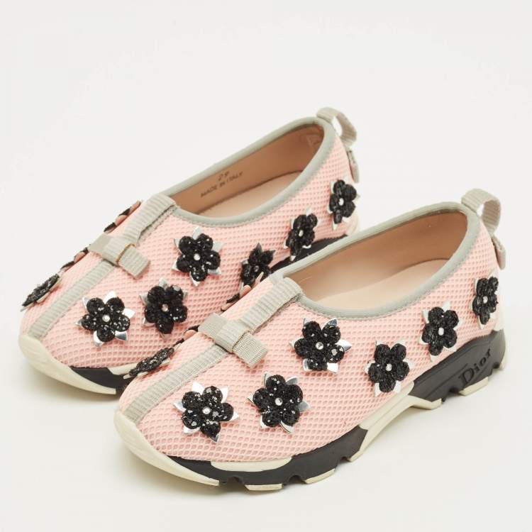 Pre Owned Dior Fusion Size 29  Pink Embellished Mesh Sneakers 