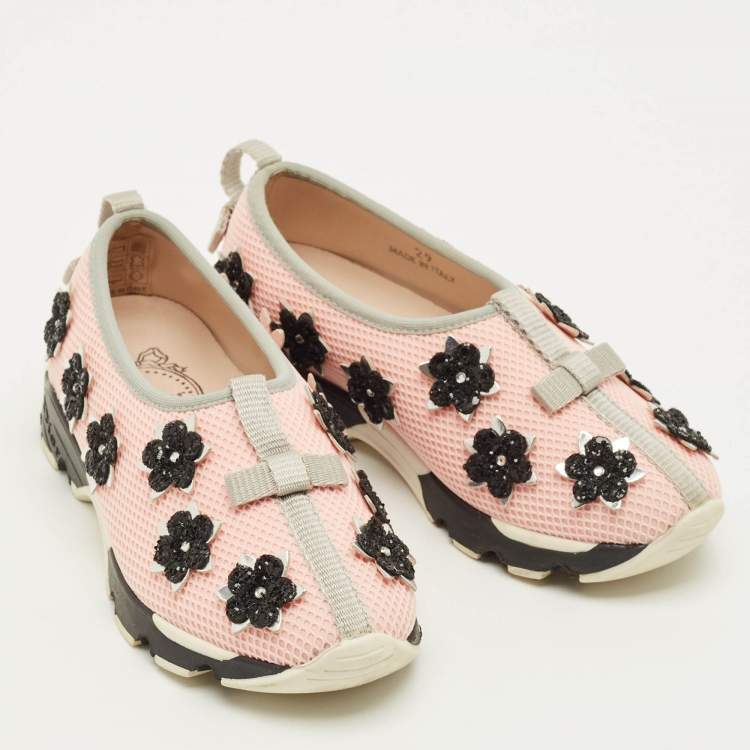 Pre Owned Dior Fusion Size 29  Pink Embellished Mesh Sneakers 