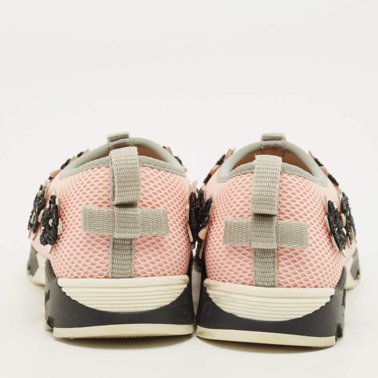 Pre Owned Dior Fusion Size 29  Pink Embellished Mesh Sneakers 