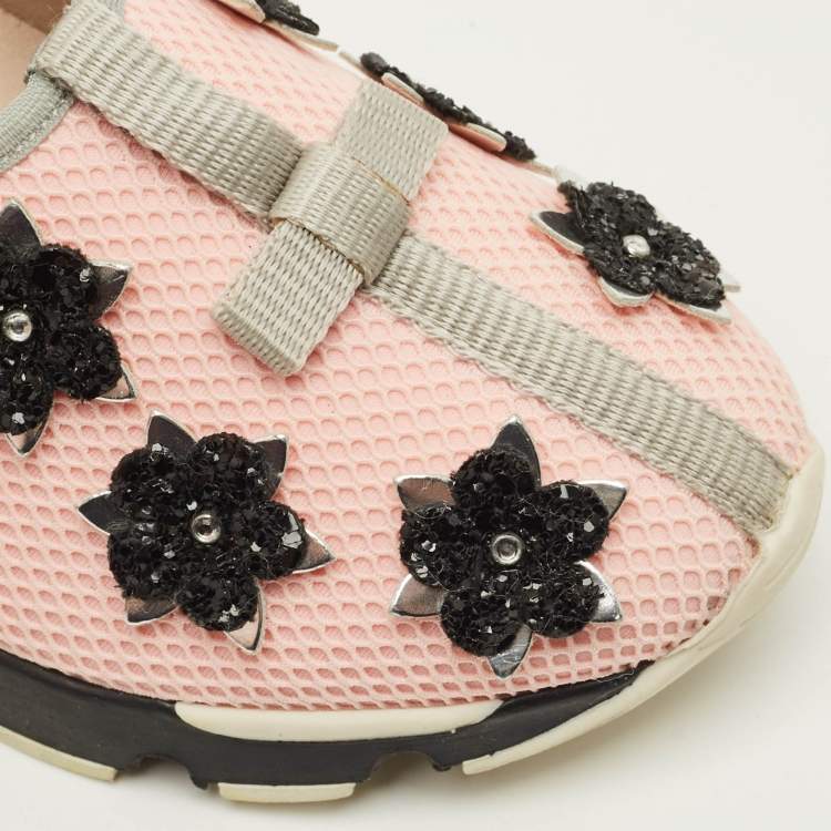 Pre Owned Dior Fusion Size 29  Pink Embellished Mesh Sneakers 