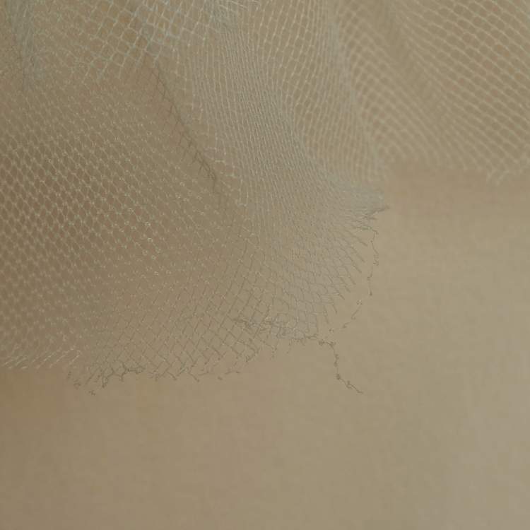 Pre Owned Dior Cream Tulle Ruffle Detail Long Sleeve Silk Blouse 8 Yrs